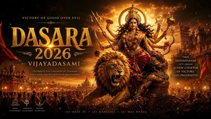 Dasara 2026 – Vijayadasami Date, Navaratri, Pooja Vidhanam, Muhurtham & Wishes